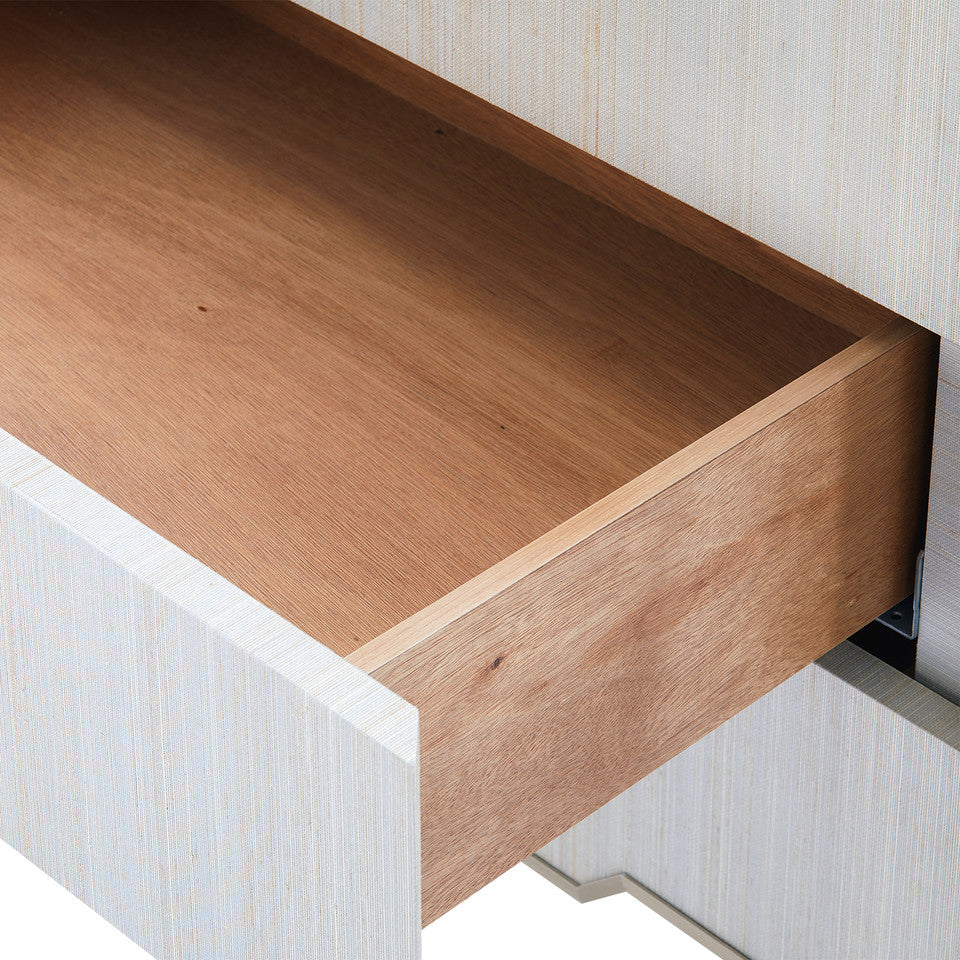 Madeline 3-Drawer Side Table  Platinum Shimmer
