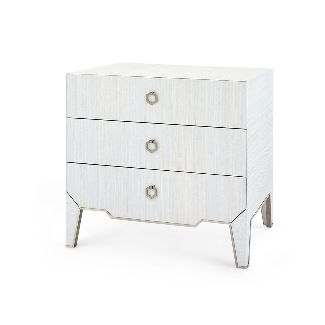 Madeline 3-Drawer Side Table  Platinum Shimmer