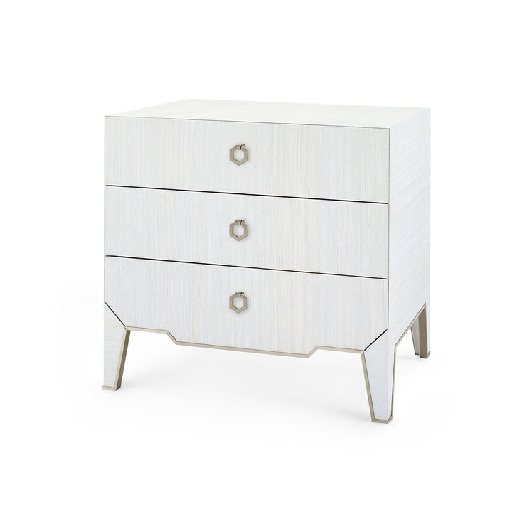 Madeline 3-Drawer Side Table  Platinum Shimmer