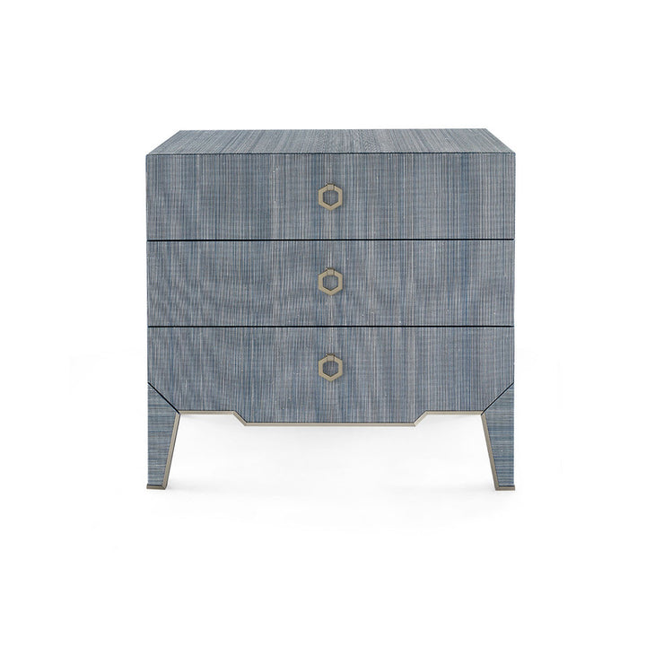 Madeline 3-Drawer Side Table Blue Shimmer