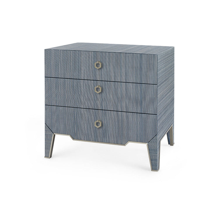 Madeline 3-Drawer Side Table Blue Shimmer