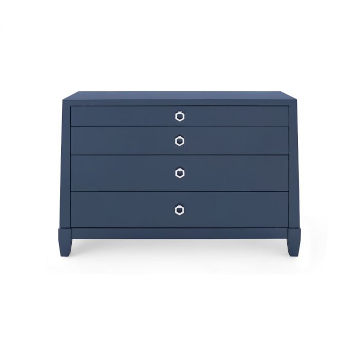 Madison Large 4-Drawer, Navy Blue Lacquer