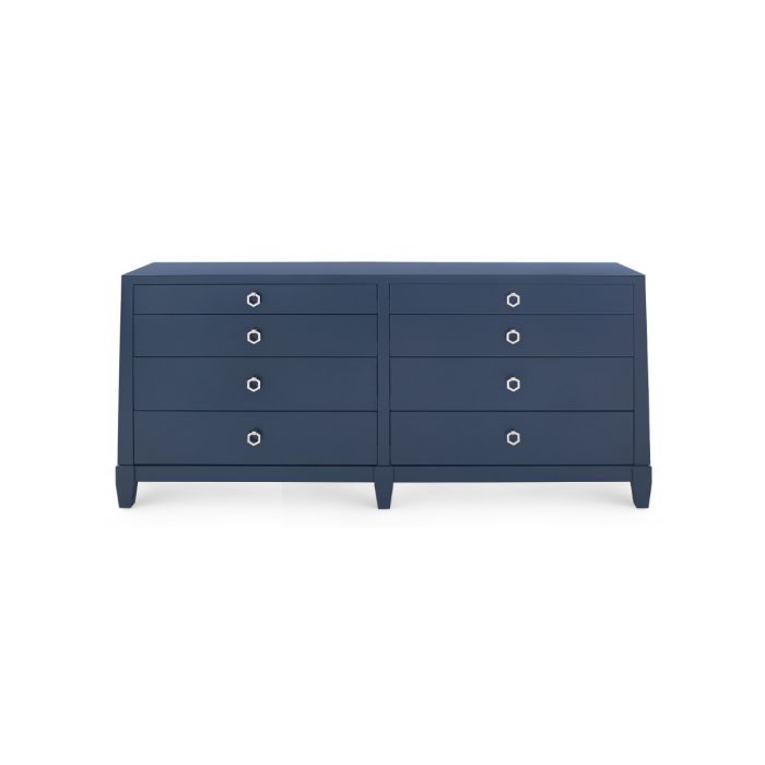 Madison 8-Drawer Chest - Navy Blue Lacquer