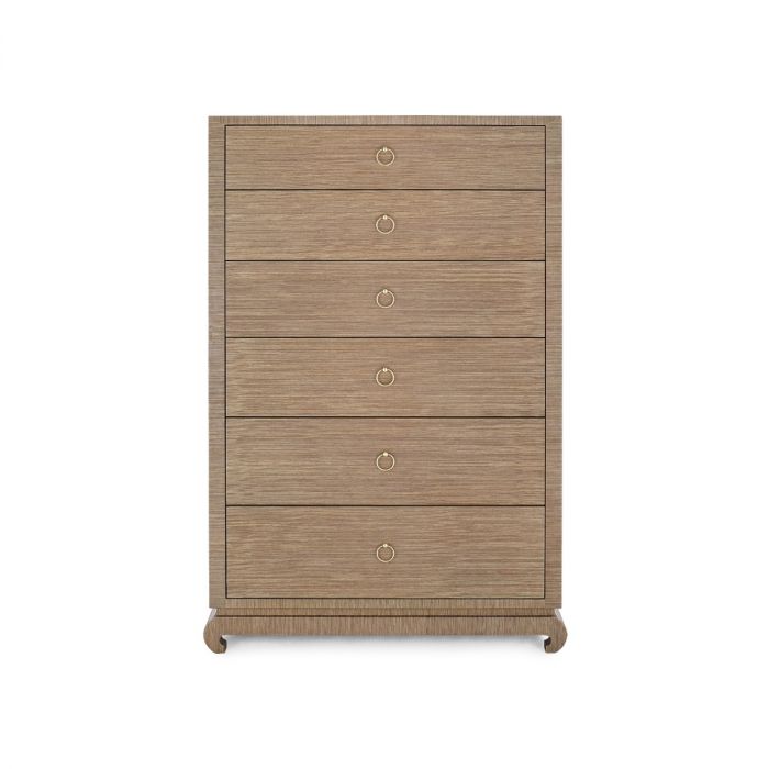 Ming Tall 6-Drawer Dresser - Flax Brown