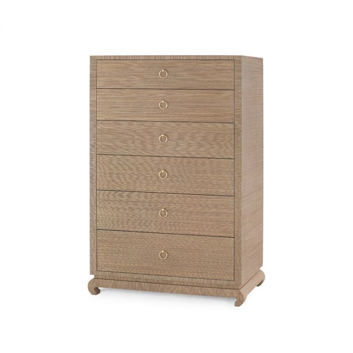 Ming Tall 6-Drawer Dresser - Flax Brown