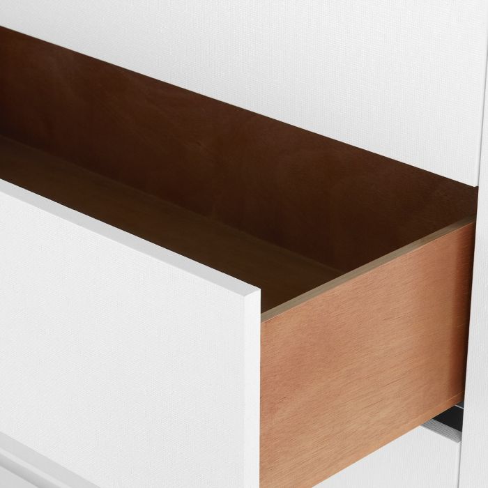 Ming Tall 6-Drawer Dresser - Chiffon White