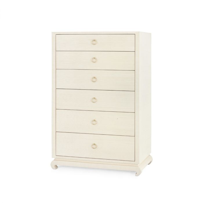 Ming Tall 6-Drawer, Canvas Cream