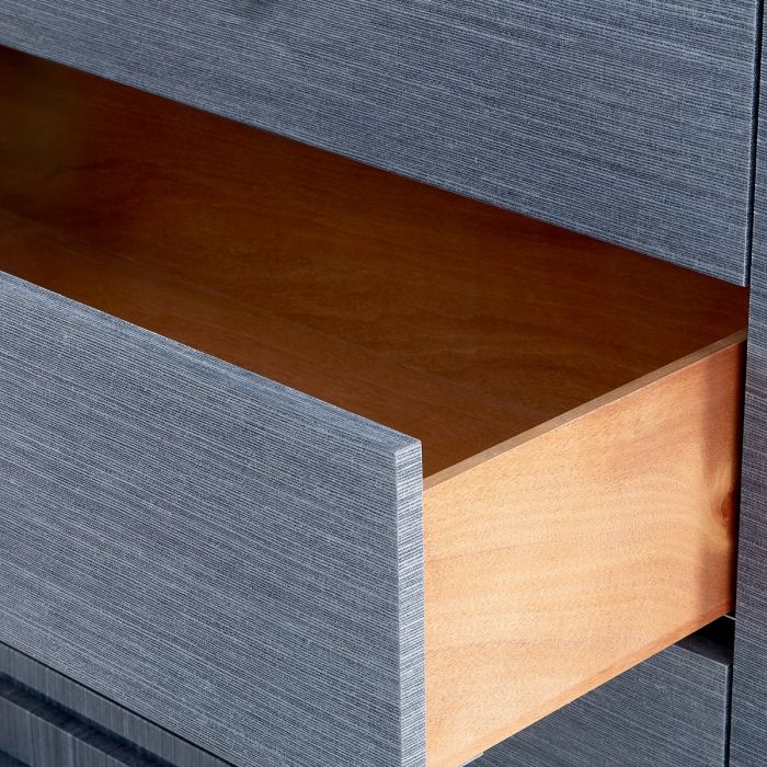 Ming Tall 6-Drawer Dresser - Navy Blue