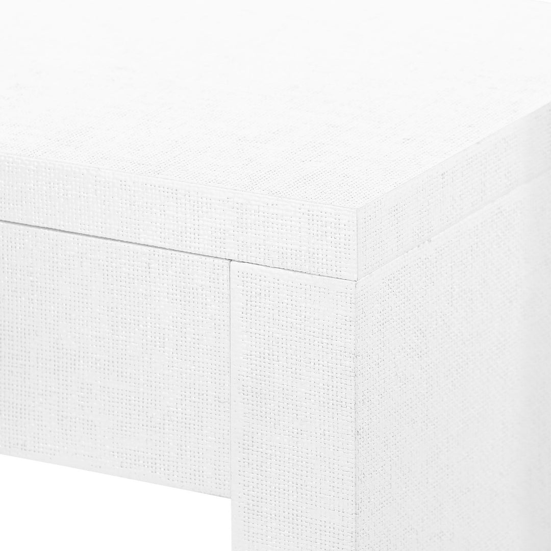 Morgan Grasscloth Console Table - Chiffon White