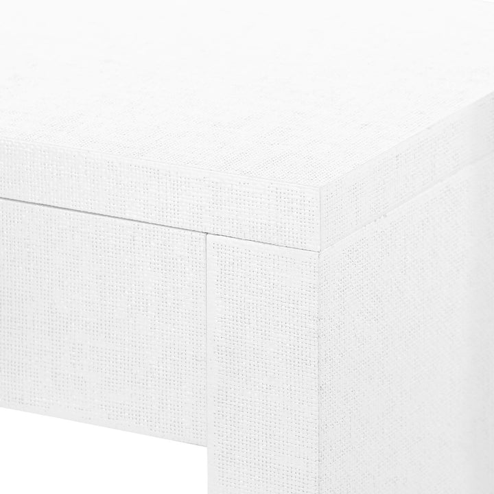 Morgan Grasscloth Console Table - Chiffon White