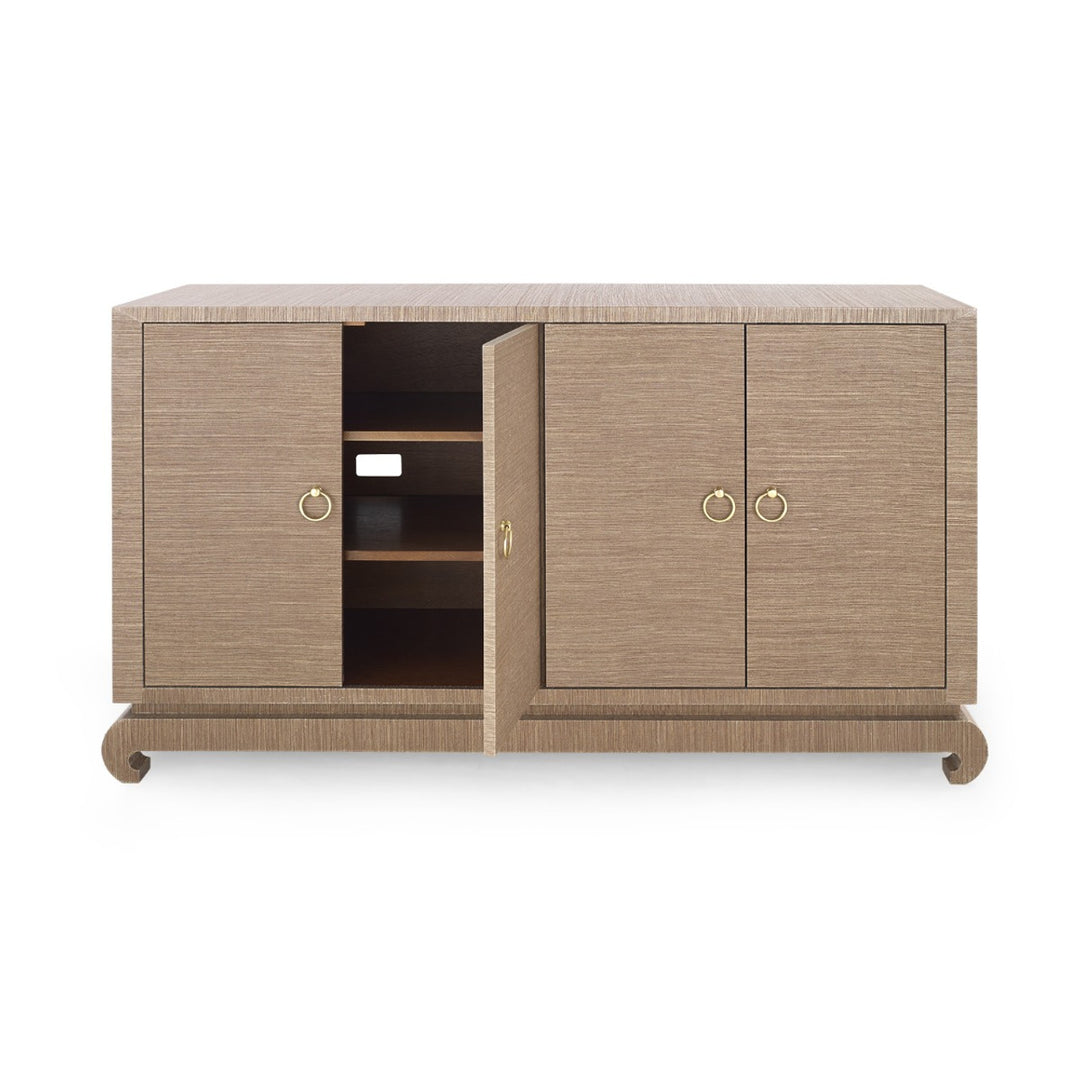 Meredith 4-Door Cabinet - Flax Brown