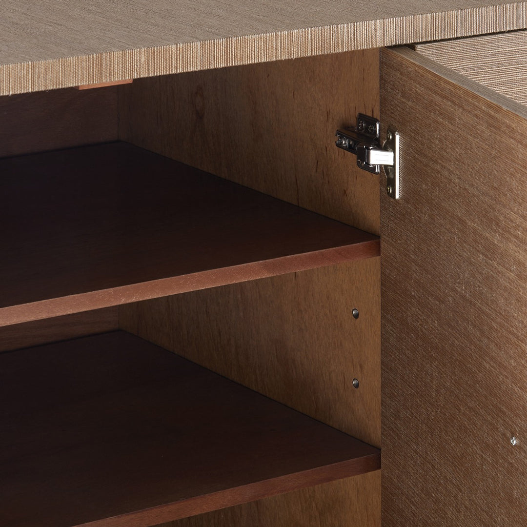 Meredith 4-Door Cabinet - Flax Brown