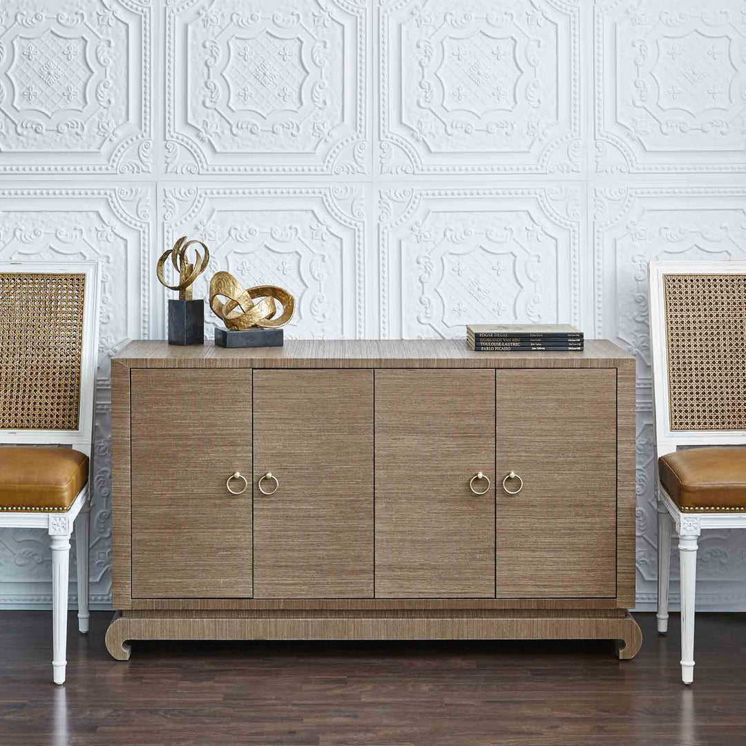 Meredith 4-Door Cabinet - Flax Brown