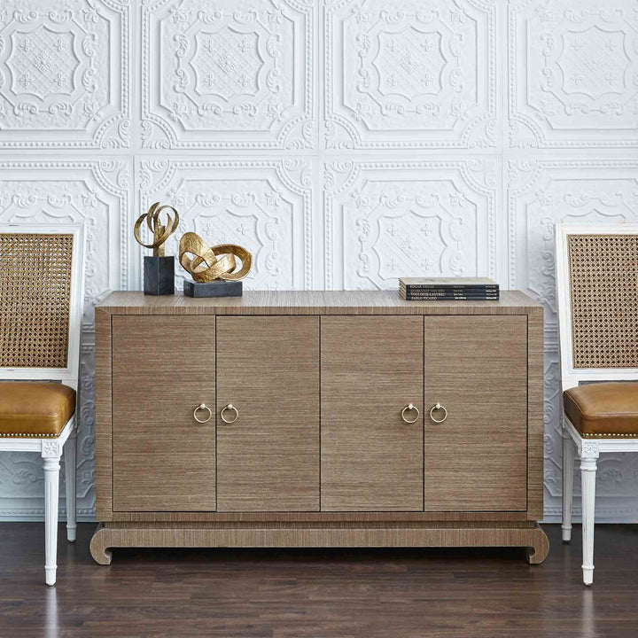 Meredith 4-Door Cabinet - Flax Brown