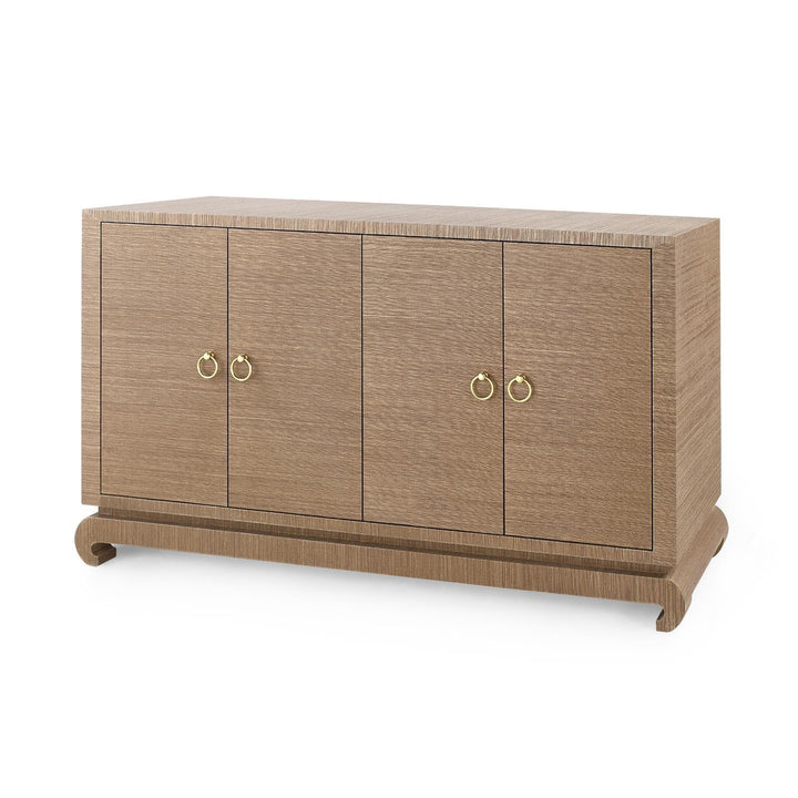 Meredith 4-Door Cabinet - Flax Brown