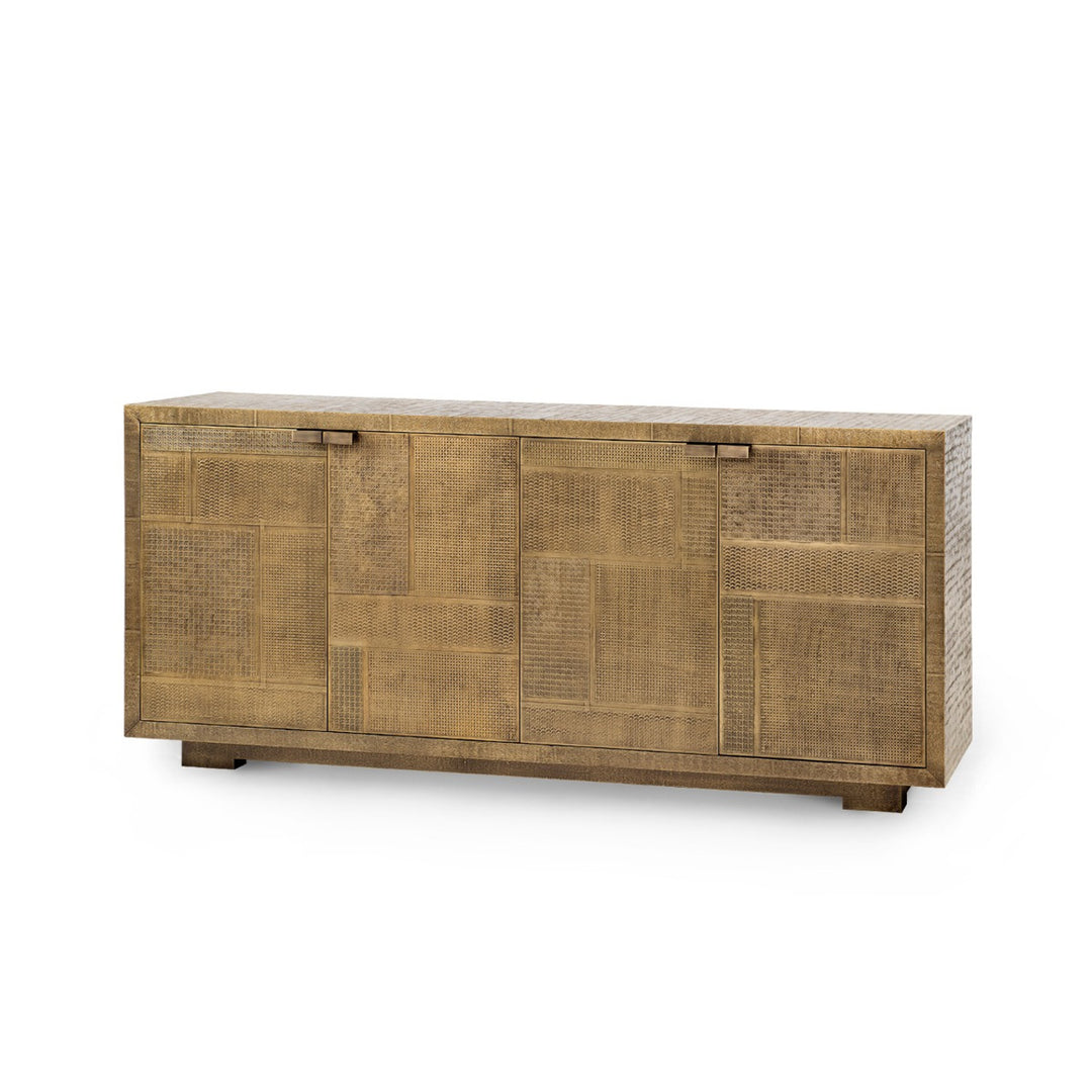 Mark 4-Door Cabinet - Antique Brass