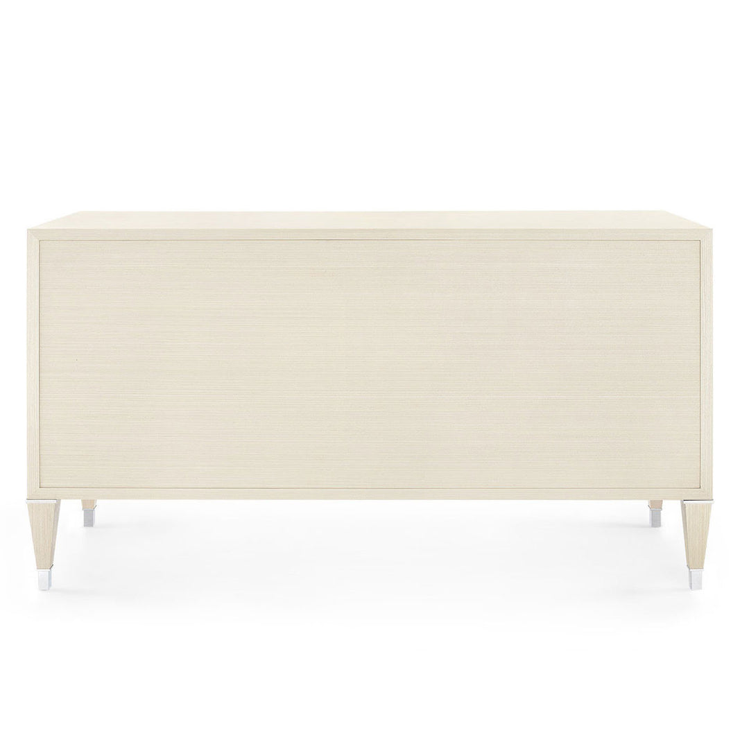 Morris Extra Large 6-Drawer Dresser Taupe Gray and Nickel