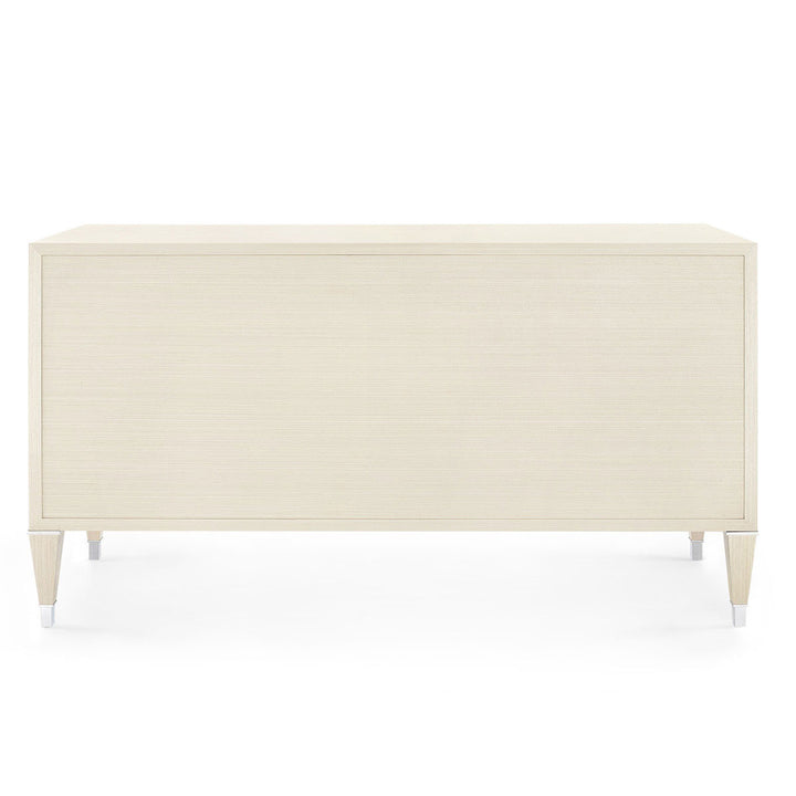 Morris Extra Large 6-Drawer Dresser Taupe Gray and Nickel