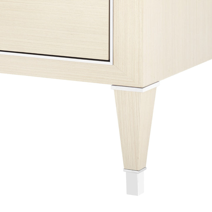 Morris Extra Large 6-Drawer Dresser Taupe Gray and Nickel