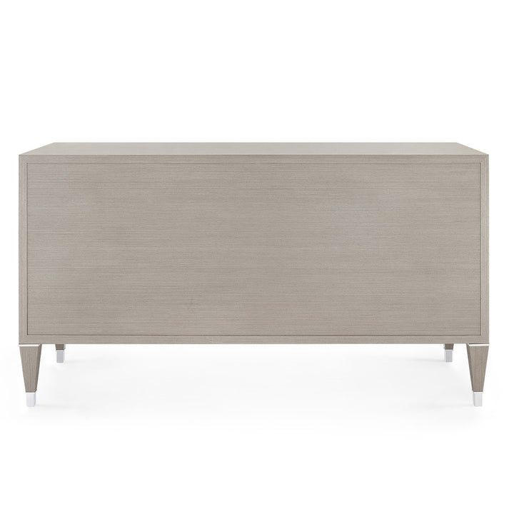 Morris Extra Large 6-Drawer Dresser Taupe Gray and Nickel