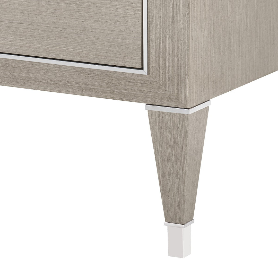 Morris Extra Large 6-Drawer Dresser Taupe Gray and Nickel