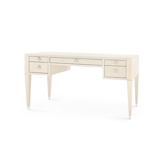 Morris Desk - Blanched Oak and Polished Nickel