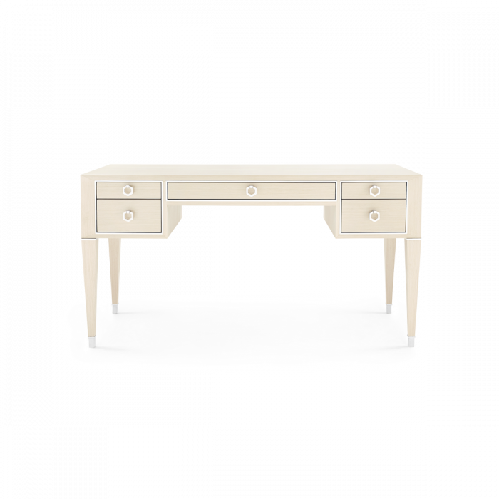 Morris Desk - Blanched Oak and Polished Nickel