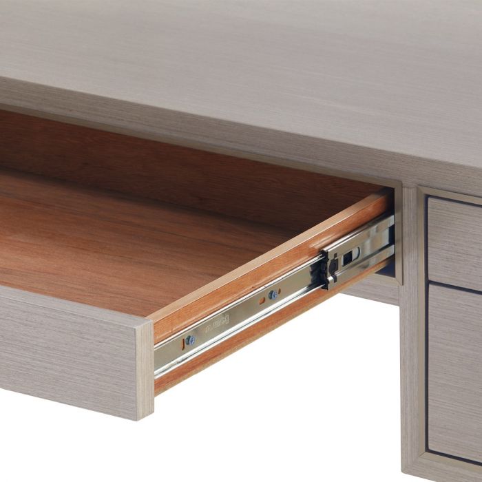 Morris Desk - Taupe Gray and Champagne
