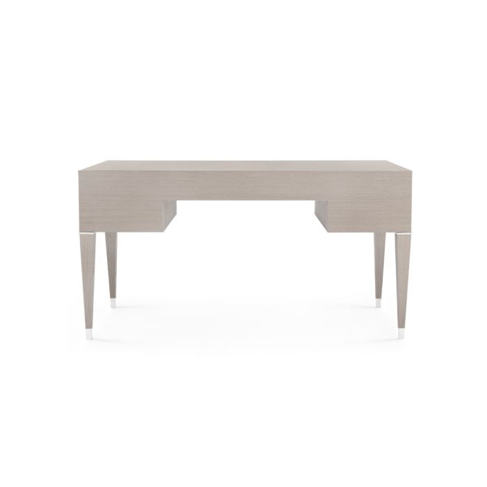Morris Desk - Taupe Gray and Polished Nickel