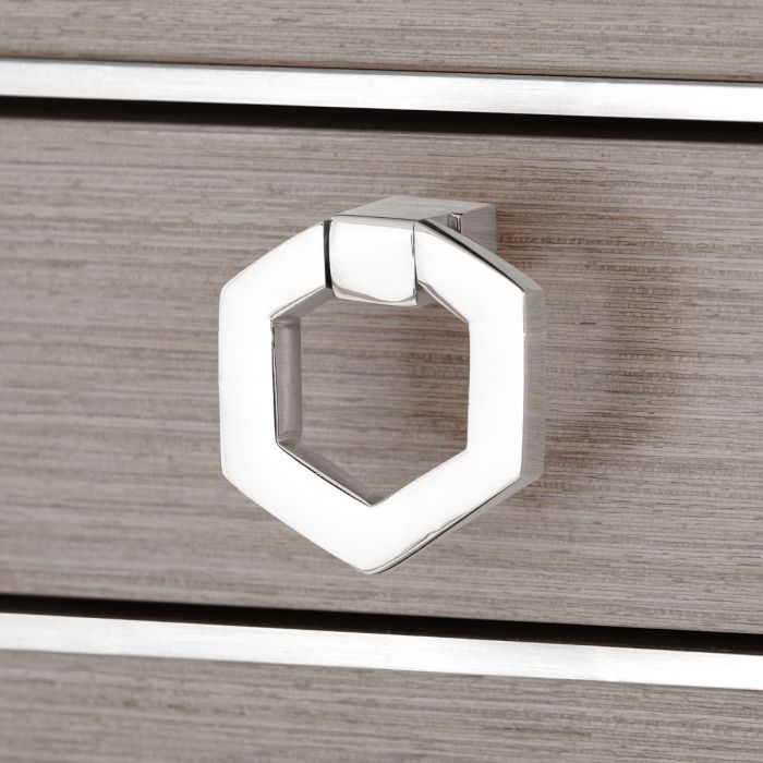 Morris Desk - Taupe Gray and Polished Nickel