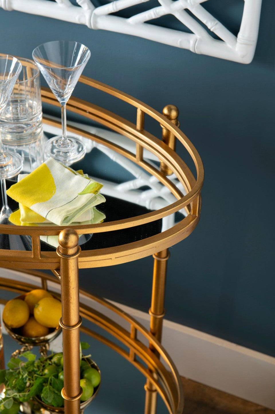 Normandy Bar Cart - Gold Leaf