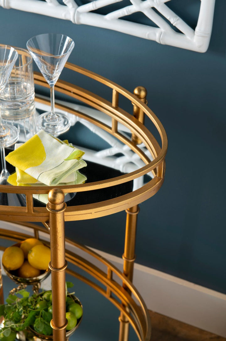 Normandy Bar Cart - Gold Leaf
