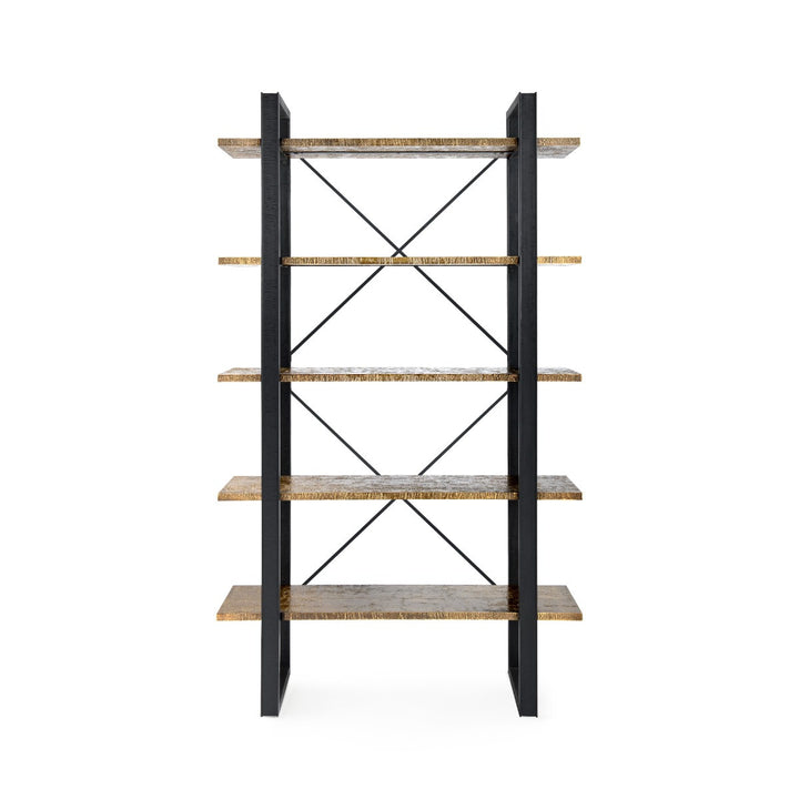 Odeon Etagere, Antique Brass and Dark Bronze