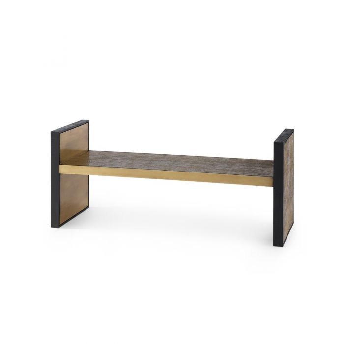Odeon Large Bench/Coffee Table - Antique Brass and Dark Bronze