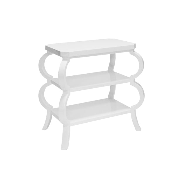 Olive Side Table - White Lacquer