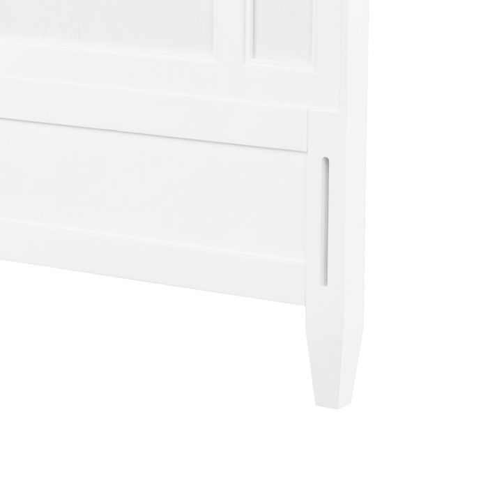 Olivia Queen Headboard With Bed Frame, Soft White - Vanilla