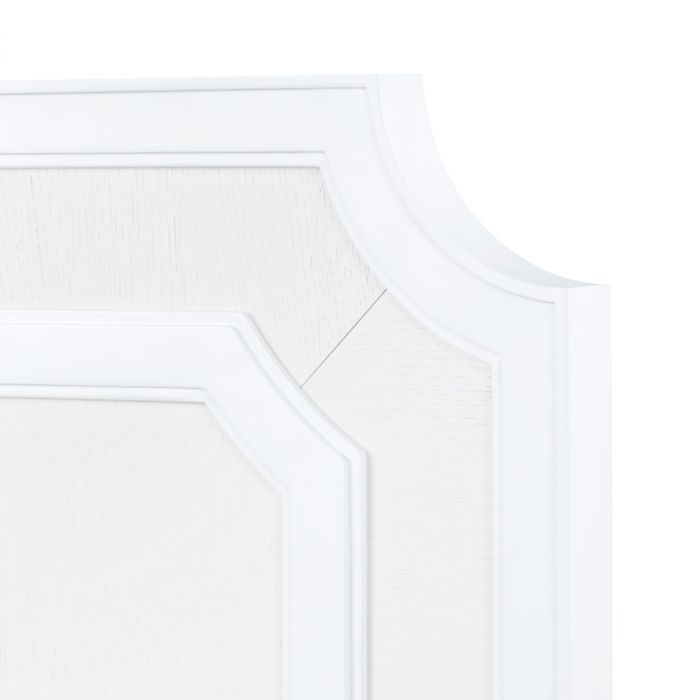 Olivia King Headboard With Ryder Bed Frame, Soft White - Vanilla