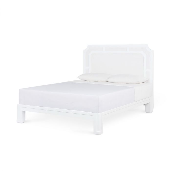 Olivia King Headboard With Ryder Bed Frame, Soft White - Vanilla