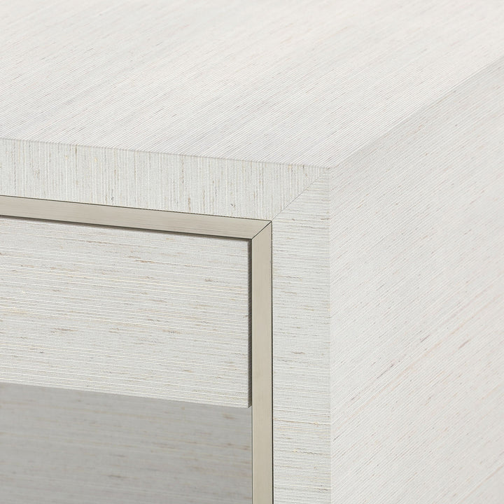 Parker 2-Drawer Side Table Silver Shiimmer
