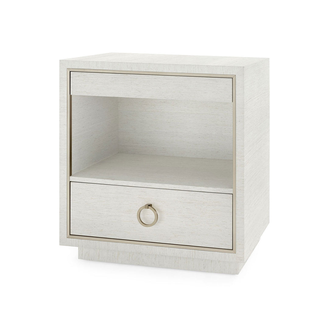 Parker 2-Drawer Side Table Silver Shiimmer