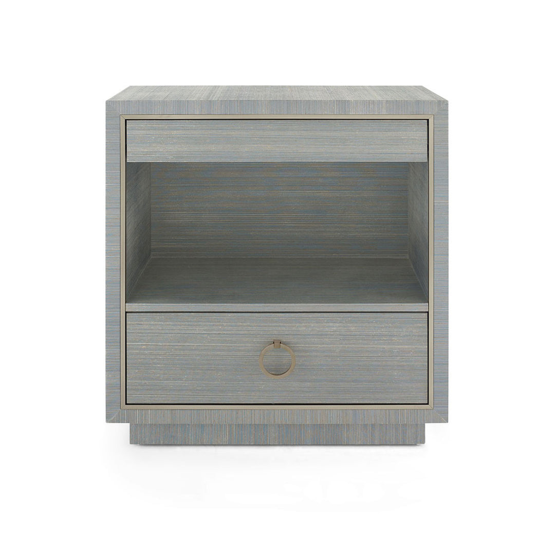 Parker 2-Drawer Side Table Slate Blue Shimmer