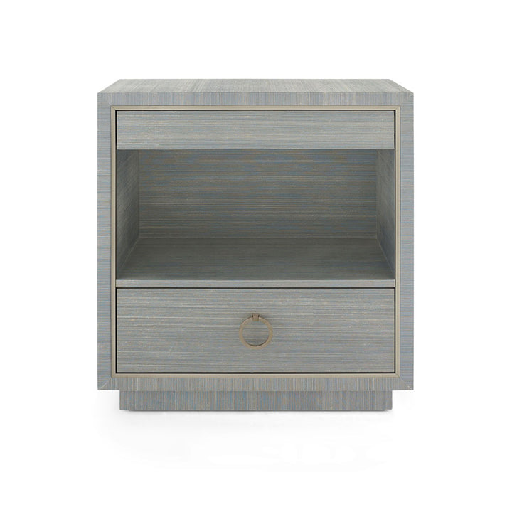 Parker 2-Drawer Side Table Slate Blue Shimmer