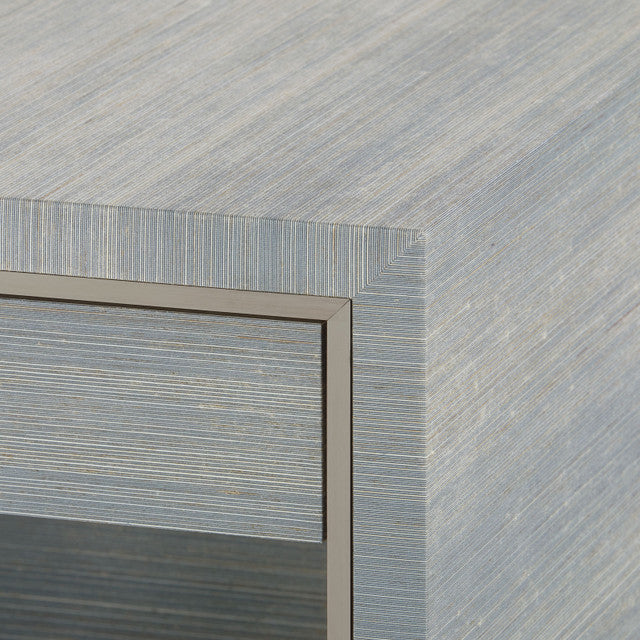 Parker 2-Drawer Side Table Slate Blue Shimmer