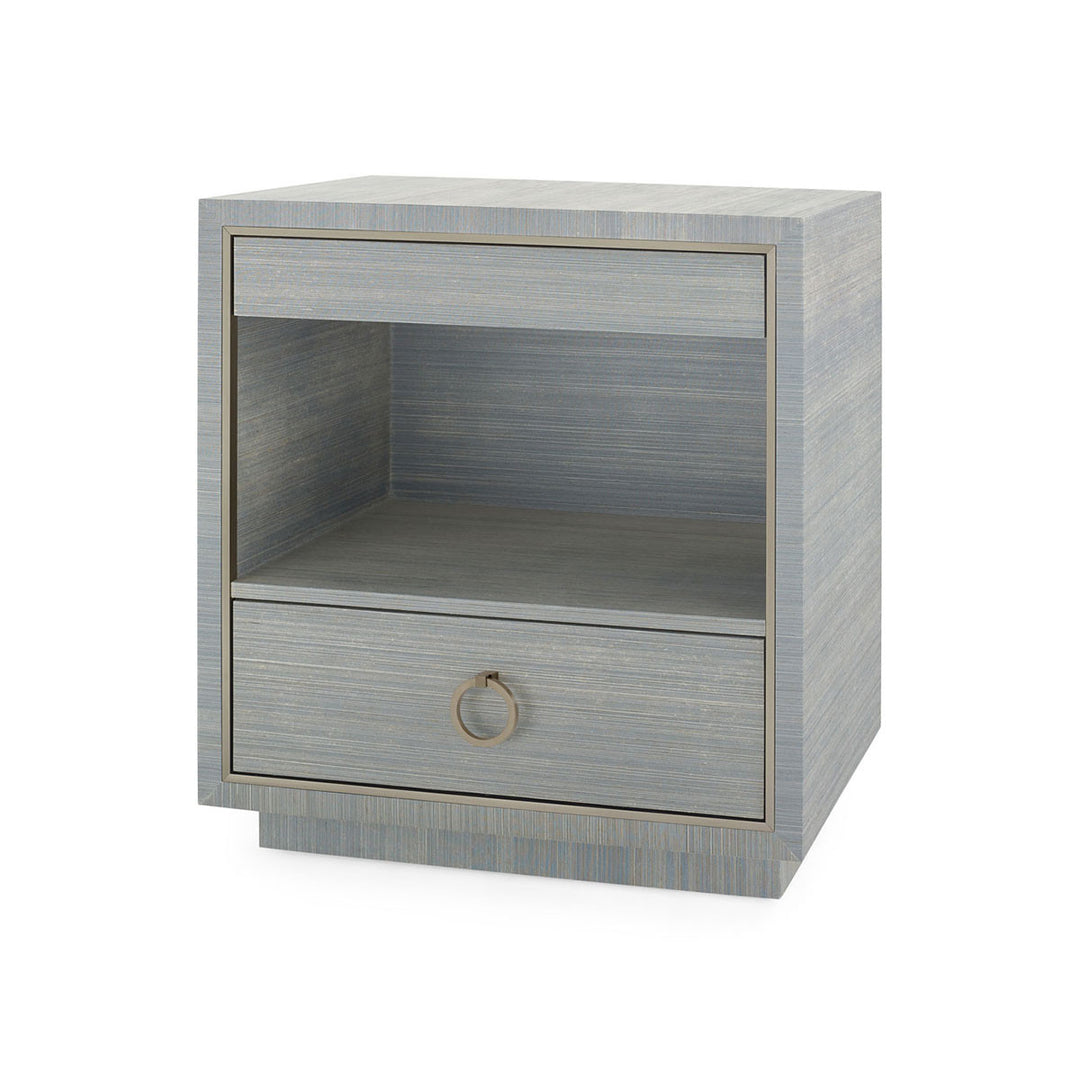 Parker 2-Drawer Side Table Slate Blue Shimmer