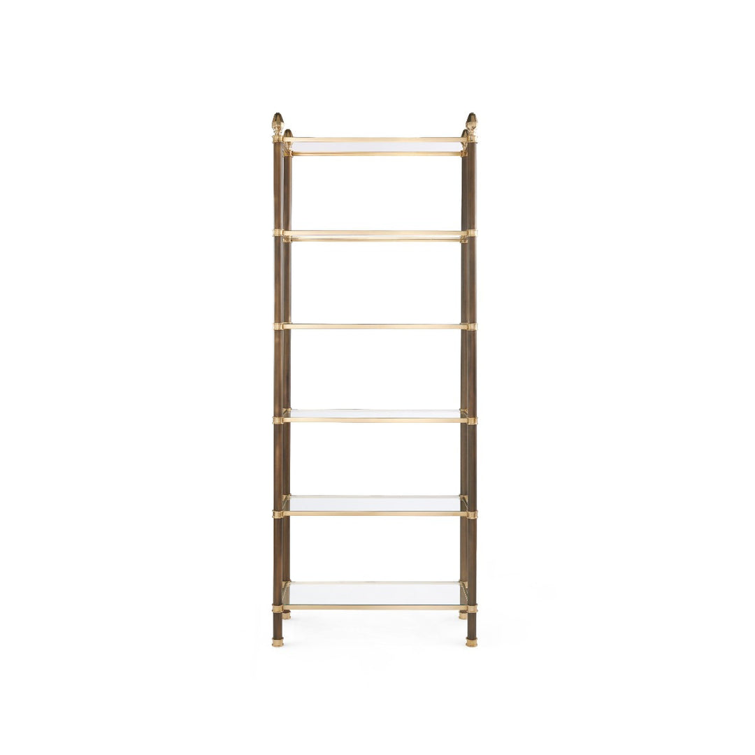 Pierce Etagere Bronze and Polished Nickel
