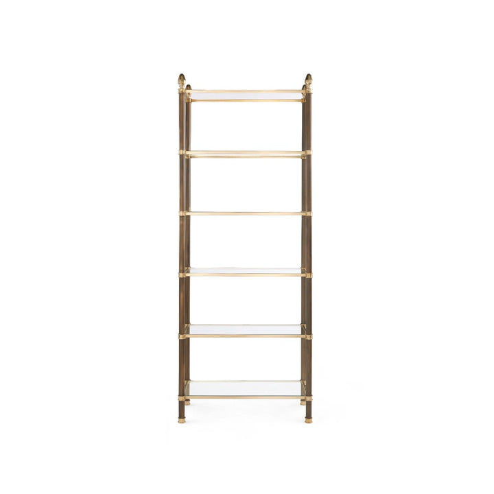 Pierce Etagere Bronze and Polished Nickel