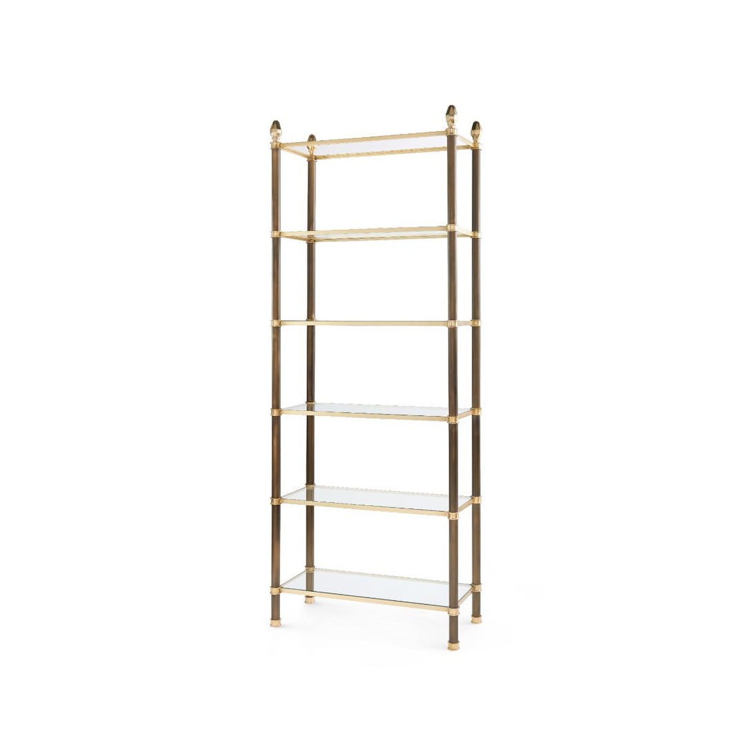Pierce Etagere Bronze and Polished Nickel