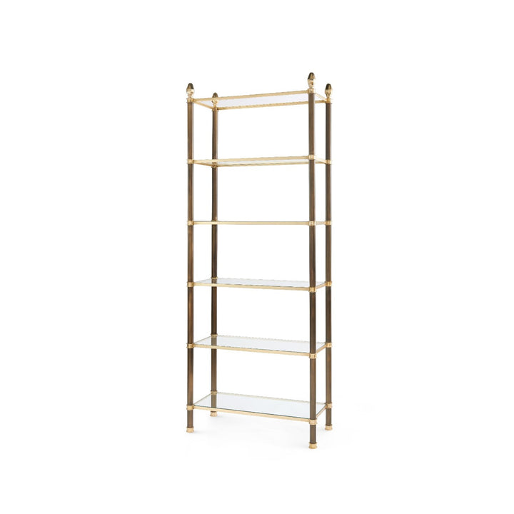 Pierce Etagere Bronze and Polished Nickel