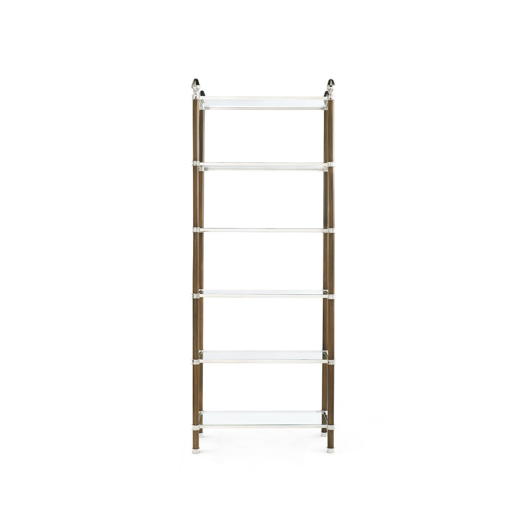 Pierce Etagere Bronze and Polished Nickel