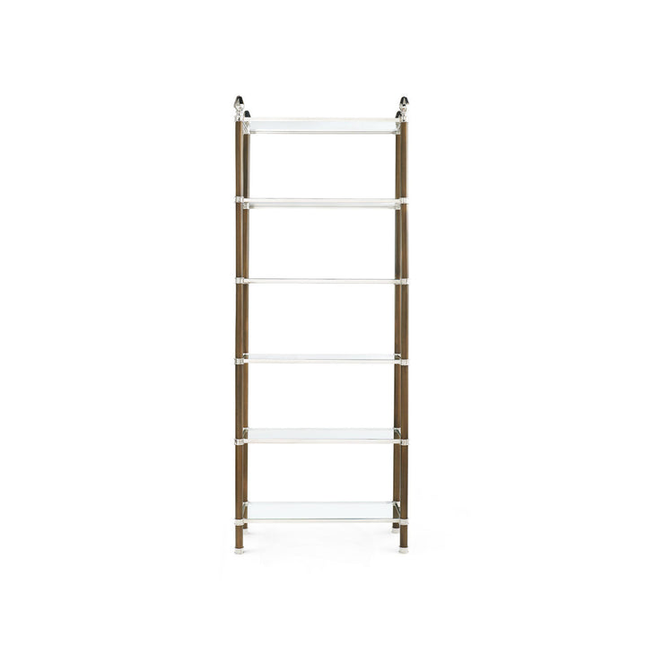 Pierce Etagere Bronze and Polished Nickel